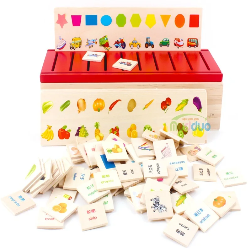 

Montessori Early Education Series Dominoes Toy Wooden Creature Blocks Children's Intelligence Learning Blocks Brinquedos W244