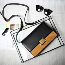 Woonam Для женщин модные роскошные Топ зерна натуральной телячьей кожи классических окно клапаном сумка Сумка Сумочка wb366