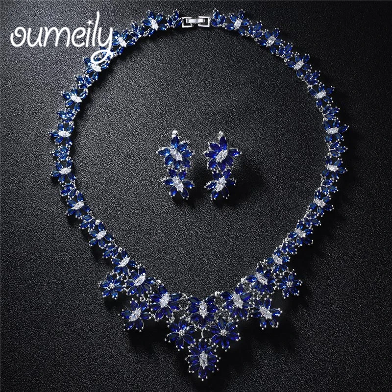 

OUMEILY Jewelry Sets Bridal Jewellery Sets For Women Zircon Necklaces African Beads Jewelry Set Nigerian Wedding Jewelry Sets