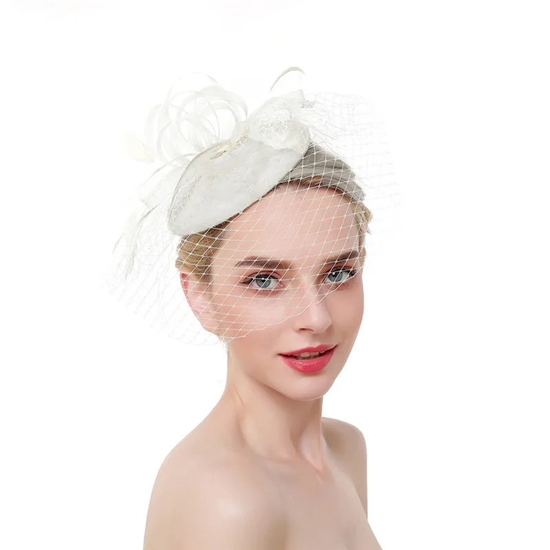 

Mingli Tengda White Fascinator Hat for Women Mesh Sinamay Hat Base Church Party Headwear Lady Fancy Race Wedding Headpiece
