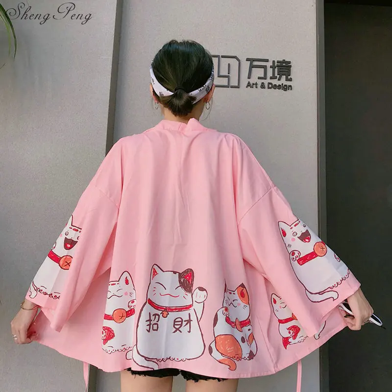 Лето, женская блузка и топы, женский кардиган, кимоно, кардиган, горячая Распродажа, традиционные японские кимоно Q717