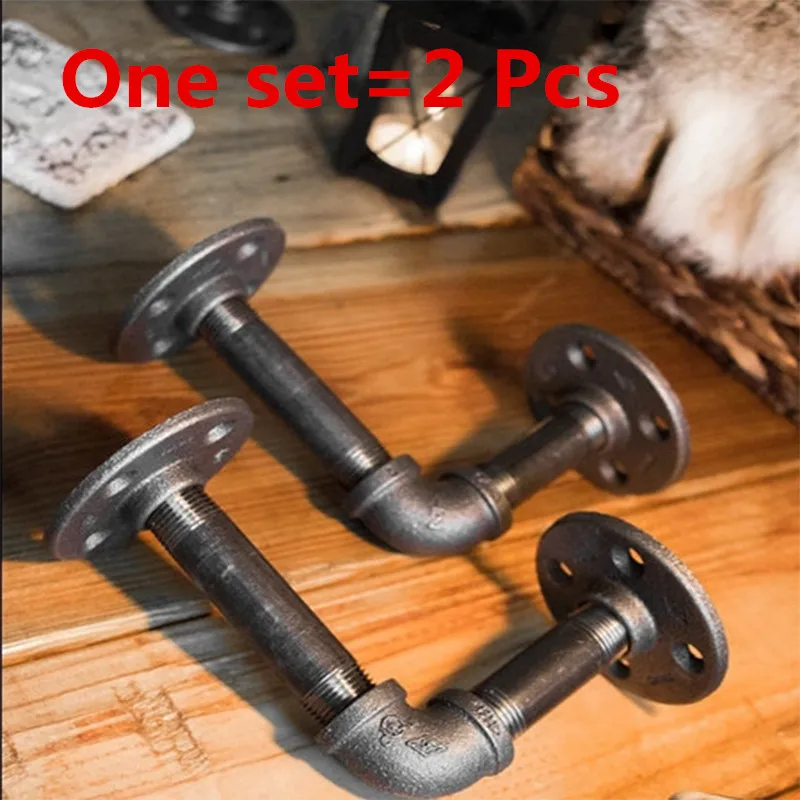 

2 Pcs 12*12cm American Country Industrial Shelf Bracket Retro Stents Hoses Shelf Bookshelf Shelf Bracket Metal Iron Shelf-Z46