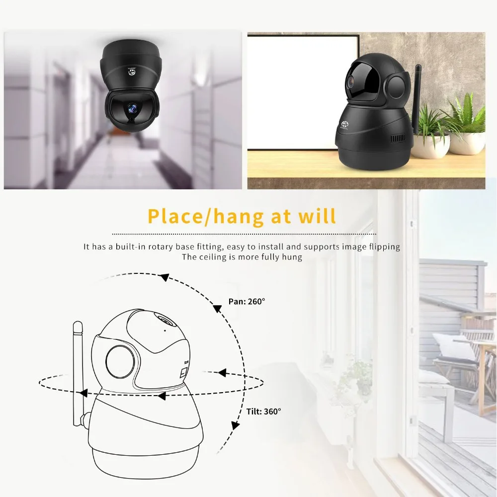 Wifi Camera Home Video Surveillance Camera CCTV Night Vision Security IP Camera Two-Way Audio Baby Monitor 2MP Security Camera