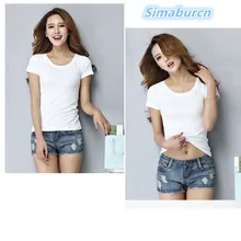 

2018 Casual Summer Cotton O-Neck Women Soft T-Shirt 19 Solid Color Short Sleeve T Shirts Multicolor Sexy Femme Tops Tees 3XL