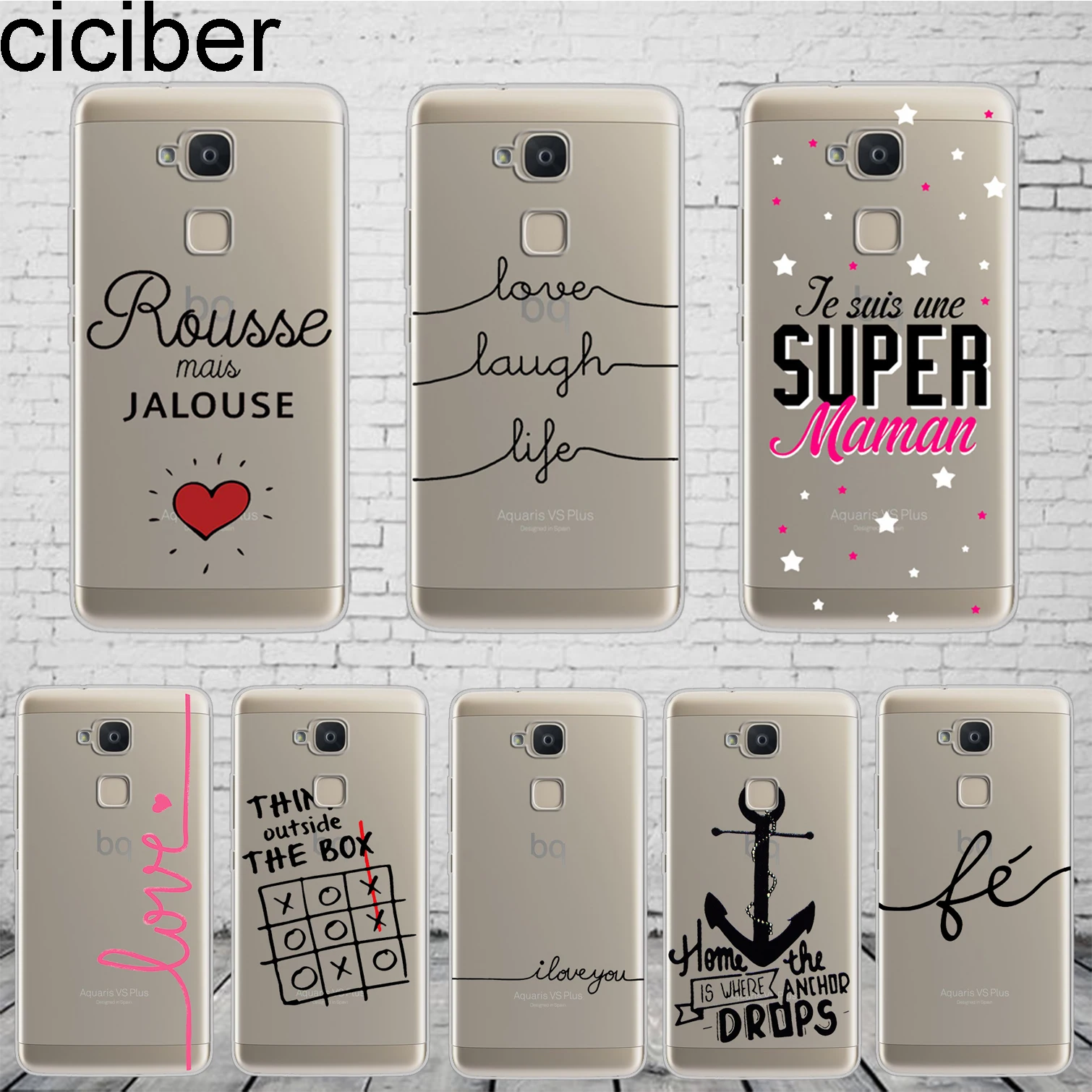 

ciciber Design French Words Love Amor Coque For BQ Aquaris U2 C U X5 V VS X2 X Plus Lite Pro E5 M5 M5.5 E4.5 M4.5 Phone Case TPU
