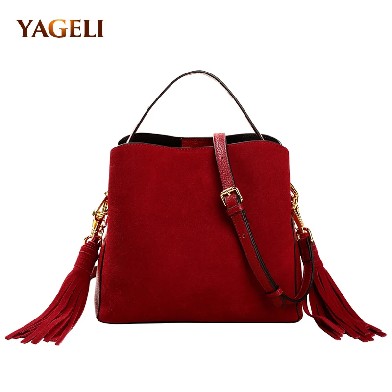 

Women genuine leather handbags bucket ladies shoulder bags cow leather luxury handbags women bags designer brand ladies bags