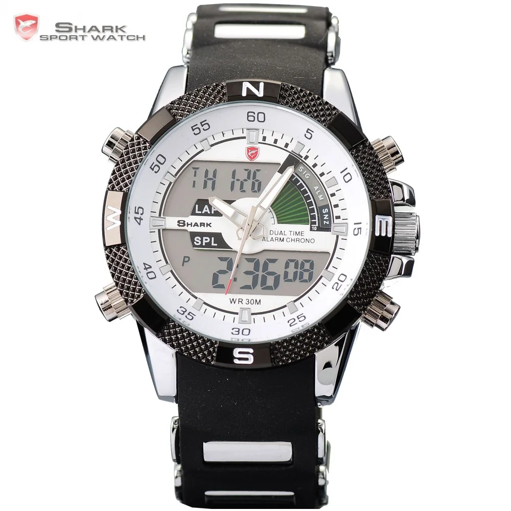 Comprar El Marrajo Sardinero SHARK Reloj Deportivo Blanco Digital Movimiento de Cuarzo Hora Dual Fecha Día Alarma Banda Silicona Cuarzo Abrigo Militar Regalo Reloj de Pulsera para Hombres SH041