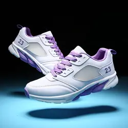 Новые кроссовки легкие женские уличные спортивные воздуха кожаный любителей ходьбы Спорт теннисные кроссовки Бег обувь size35-44