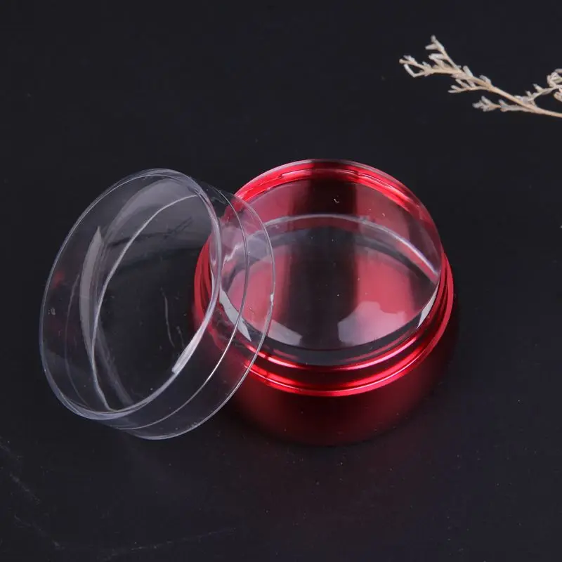 

3.5cm New Lovely Chess Design Silicone Jelly Nail Art Stamper Scraper with Cap Metal Red Handle Nail Stamp Stamping Tools