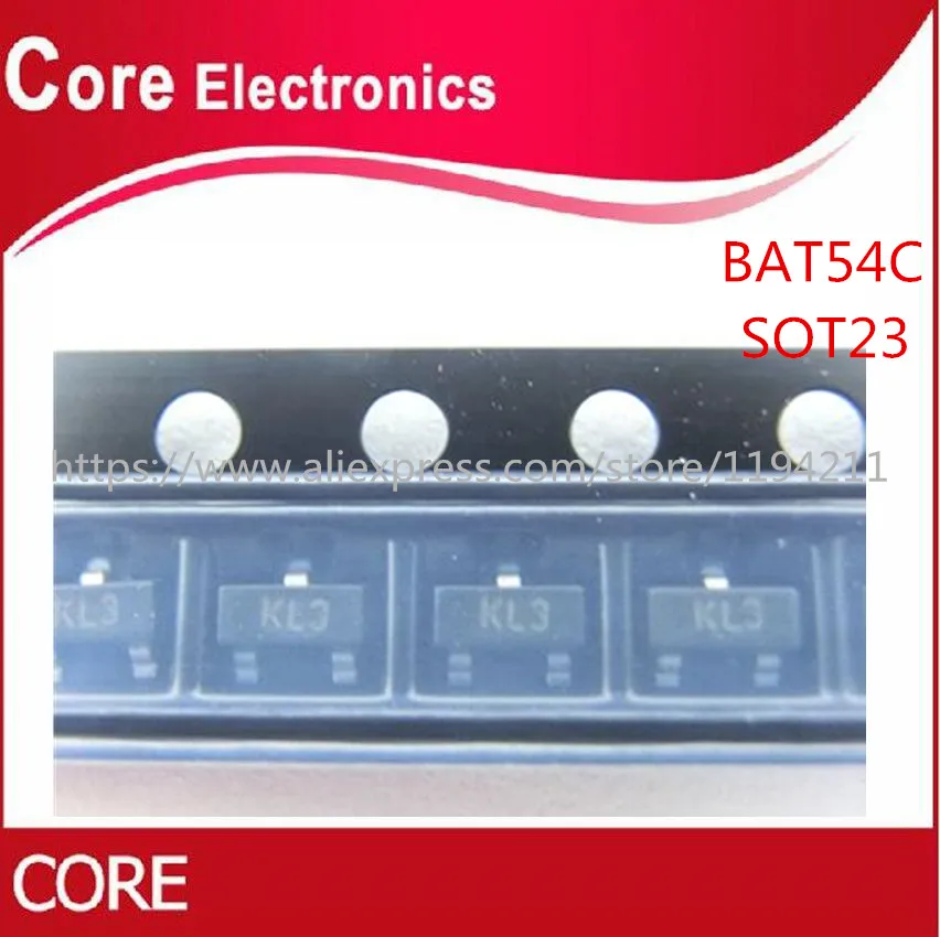 1000 шт. диод Шоттки SOT 23 KL3 BAT54 SURFACT MOUNT Schottky BARRIER BAT54C|Диоды| |