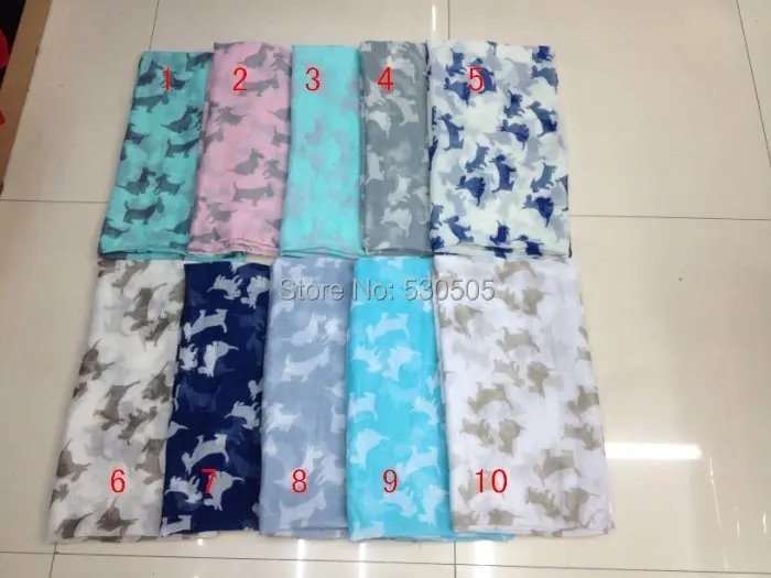 Шаль-шарф с принтом в виде собаки 10 шт./лот |