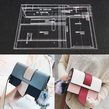 

Acrylic Template Pattern for Women Shoulder Bag Soft Leather Craft Pattern DIY Bag Stencil Sewing Pattern 21x15x7cm