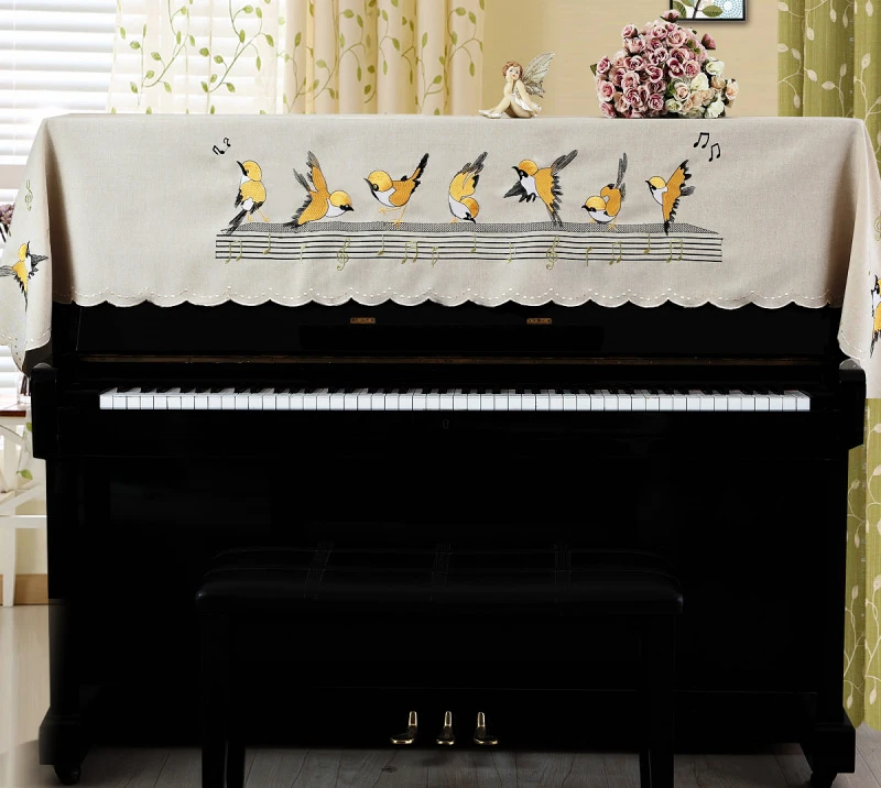Получехол для фортепиано с чехлом для стула стиль содержит романтические натуральные сельские Мультяшные европейские кружевные лучшие пылезащитные Чехлы для фортепиано