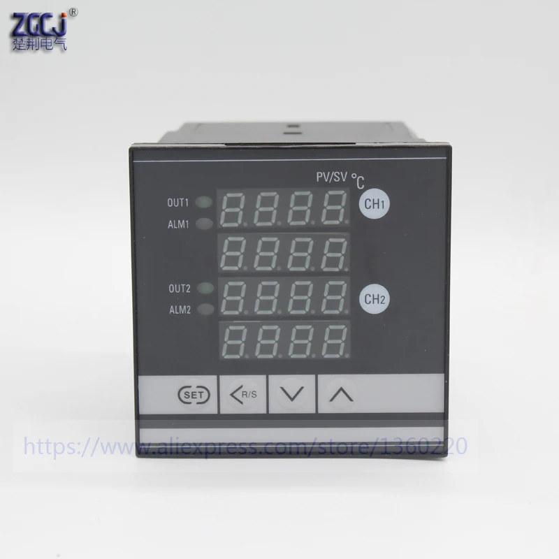 

SSR output Dual temperature 2 ways temperature controller with RS485 measure multi points 2 channels digital thermostat