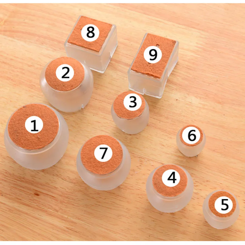 10pcs Silicone Rectangle Square Round Chair Leg Caps Feet Pads Furniture Table Covers Wood Floor Protectors can CSV