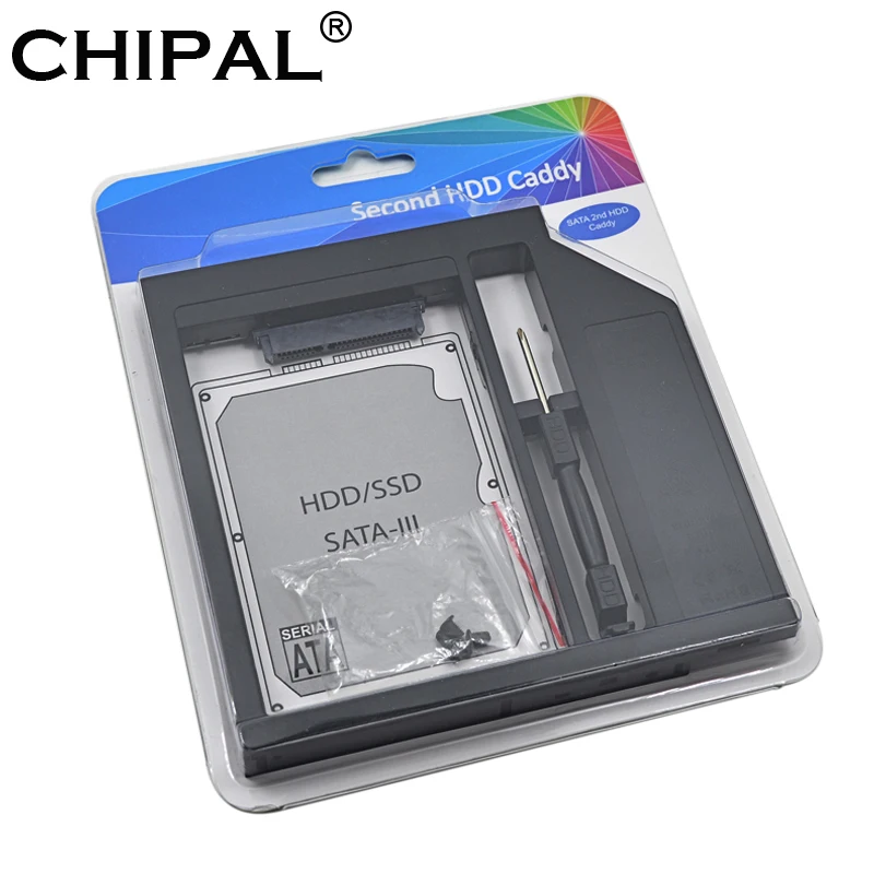 external box hdd CHIPAL Retail Package 2nd HDD Caddy 12.7mm SATA 3.0 for 2.5 Inch 12.5/9.5/9/7MM SSD HDD Case Enclosure for Notebook CD-ROM box hdd external 2.5