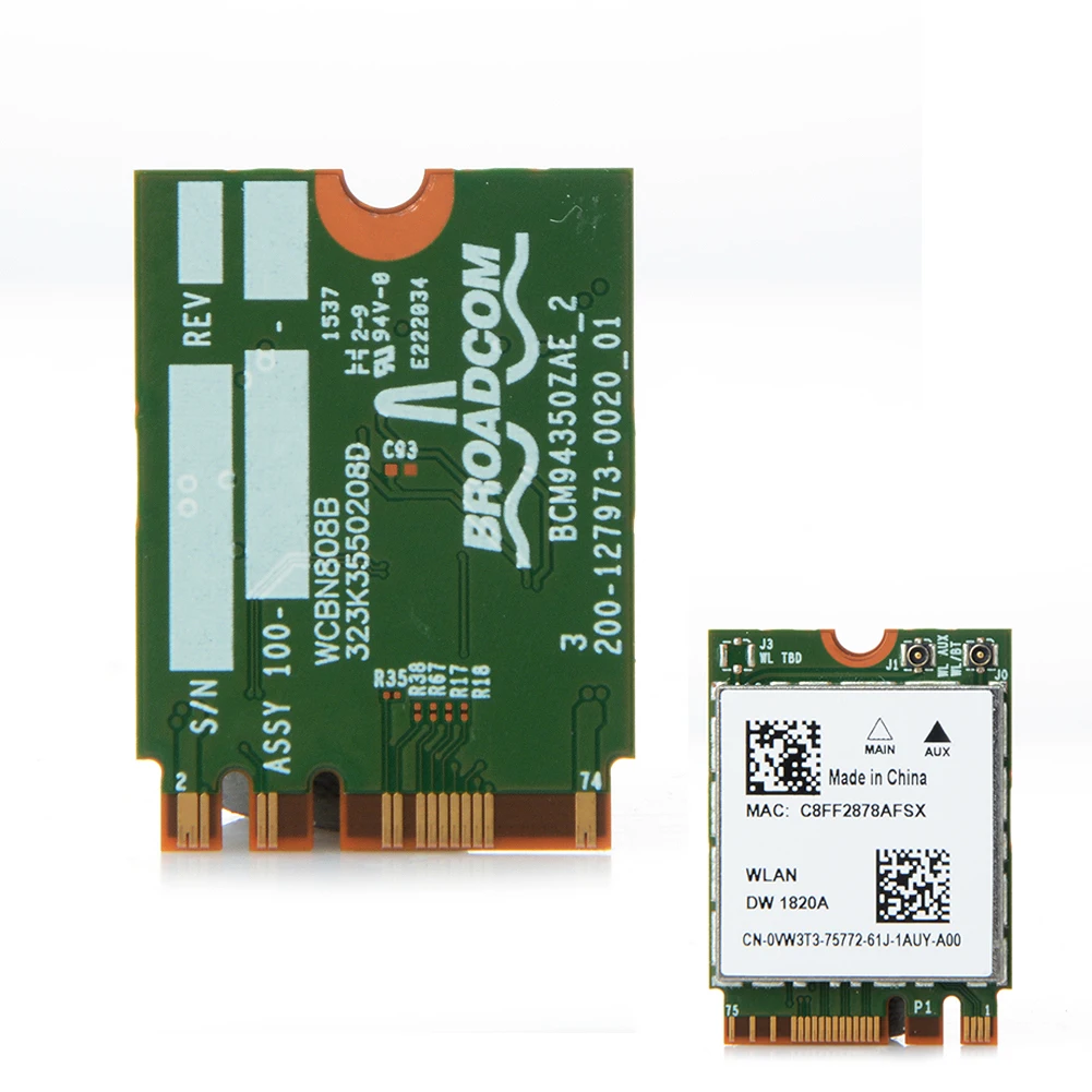 BCM94350ZAE DW1820A беспроводная карта 867 Мбит/с 802.11ac Bluetooth 4,1 867 Мбит/с NGF M.2 беспроводная карта