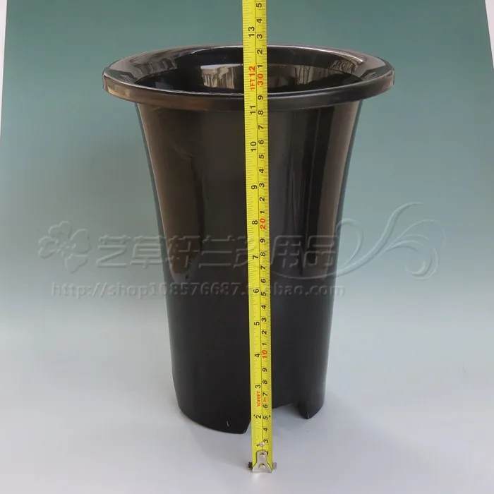 

Beautifully black plastic orchid pots Cymbidium PP grade plastic pots do not fade Desktops ground