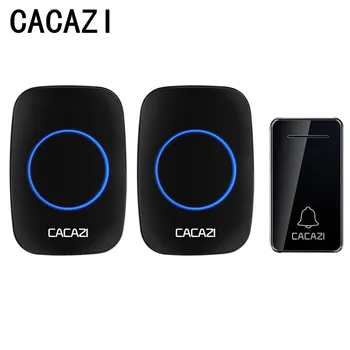 

CACAZI Doorbell wireless waterproof self-generation 200M Remote LED light 36 Chimes 4 Volume Easy to use anti-jamming home bell