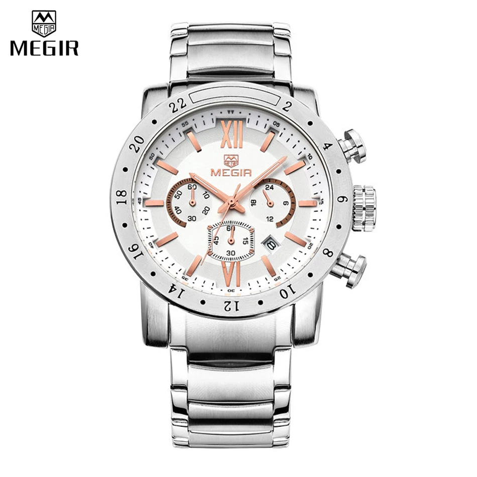Prix pour MEGIR Montres Hommes Top Marque De Luxe en acier Inoxydable Montres Militaire Chronographe 6 Mains 24 Heures Hommes Montres Relogio Masculino Prix pour MEGIR Montres Hommes Top Marque De Luxe en acier Inoxydable Montres Militaire Chronographe 6 Mains 24 Heures Hommes Montres Relogio Masculino