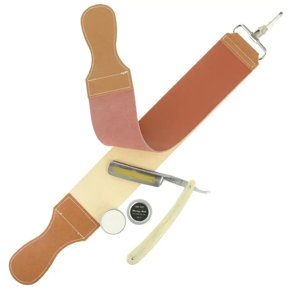 Shave Ready Gold Dollar 209 Straight Edge Razor Set Leather Cut Throat