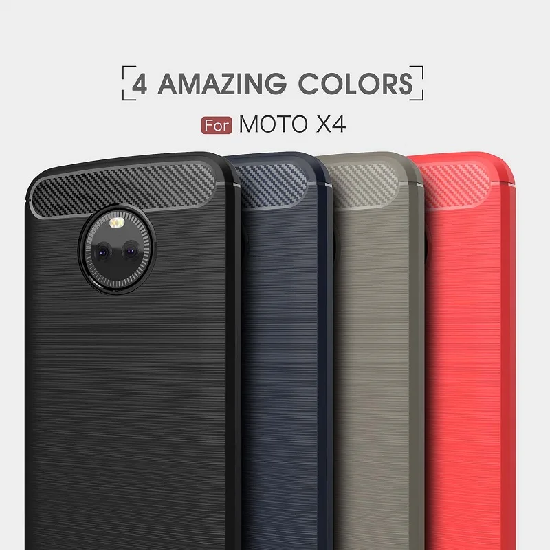 1 шт. чехлы для смартфонов Motorola X4 из углеродного волокна прочный защитный чехол