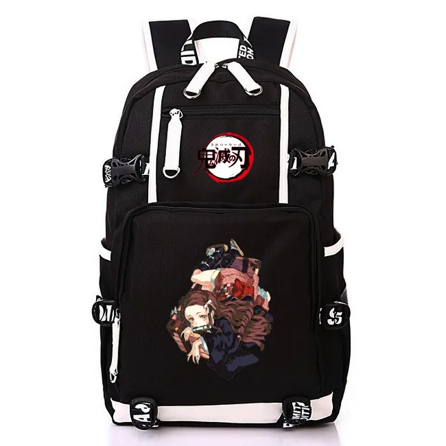 Японское аниме Demon Slayer: Kimetsu no Yaiba Bookbag брезентовые школьные рюкзаки USB рюкзак для ноутбука мультяшный дорожный рюкзак Rugzak - Цвет: 6