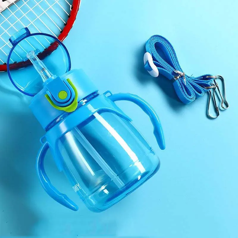 

320ml Baby Learning Drinking Cup With Handles & Sling Flip Lid Infant Train Leakproof Water Bottle