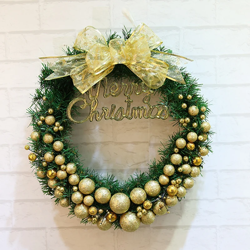 

Christmas Wreath Door Wall Pendant Ornament Garland 30cm Bowknot New Year Gift Party Favor Christmas Tree Decorations