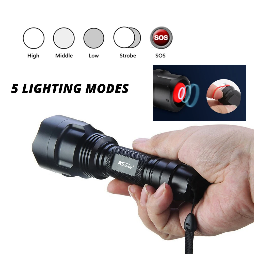 Super-bright-LED-Flashlight-5-lighting-modes-Led-Torch-for-Night-Riding-Camping-Hiking-Hunting-Indoor(1)