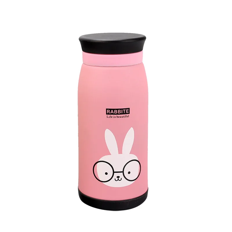 Мультяшная кружка-термос, забавная бутылка для воды, нержавеющая сталь, теплоизоляция, креативная кружка для молока, кофе, Новая Вакуумная чашка, животный дизайн - Цвет: rabbit
