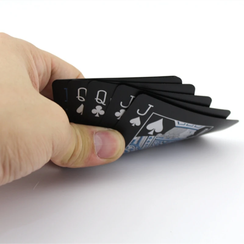 Качественные пластиковые ПВХ покер водонепроницаемые черные игральные карты креативный подарок прочный покер