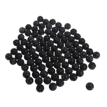 

100 pcs/set Black 16mm Aquarium Bio Balls Filter Media Wet Dry Koi Fish Tank Aquarium Pond Reefx Good Quality C42