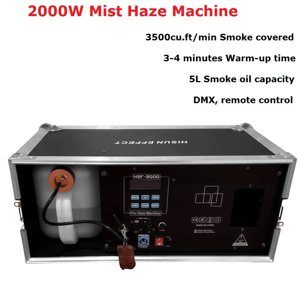 

2000W Mist Haze Machine 5L Fog Machine DMX Controller Smoke Machine Dj Bar Party Show Light Stage Machine Home Party Fogger