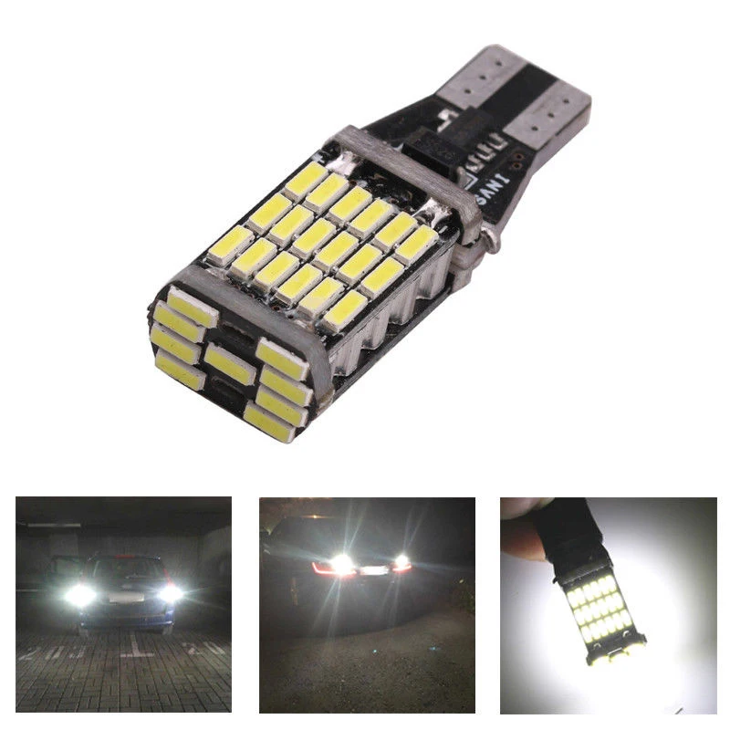 45*4014SMD LED Backup LED Light Bulbs Reverse Lamp DC 12-24V 6000K 10pcs T15 W 1200LM CANBUS Durable Practical