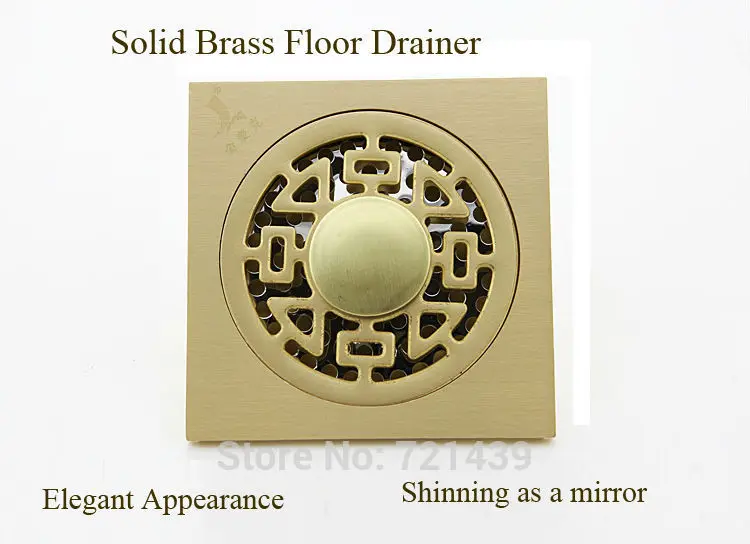 

Free shipping solid brass automatic sealed floor drain anti-odor drain deodorization ground drainer odor-proof drain FD006