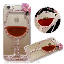 Для samsung galaxy note 3 4 5 s5 s6 край 3d bling rhinestone красный кубок вина губы жидкость телефон case для iphone 4s 5s se 6 6s 7 плюс