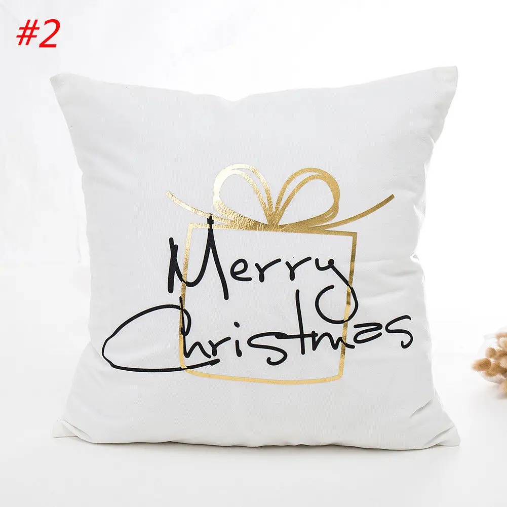 Рождество размером 45*45 см зимние Чехлы золото и объемной надписью Снежинка Подушка Чехол для диванных подушек, наволочки для подушек, украшение дома - Цвет: as picture