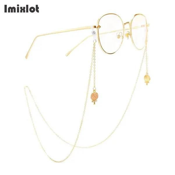 Imixlot Золотая цветная цепочка для очков для чтения с кулоном для женщин металлическая цепочка для очков шнур для очков шейный ремешок фиксатор для очков - Цвет: Style-8