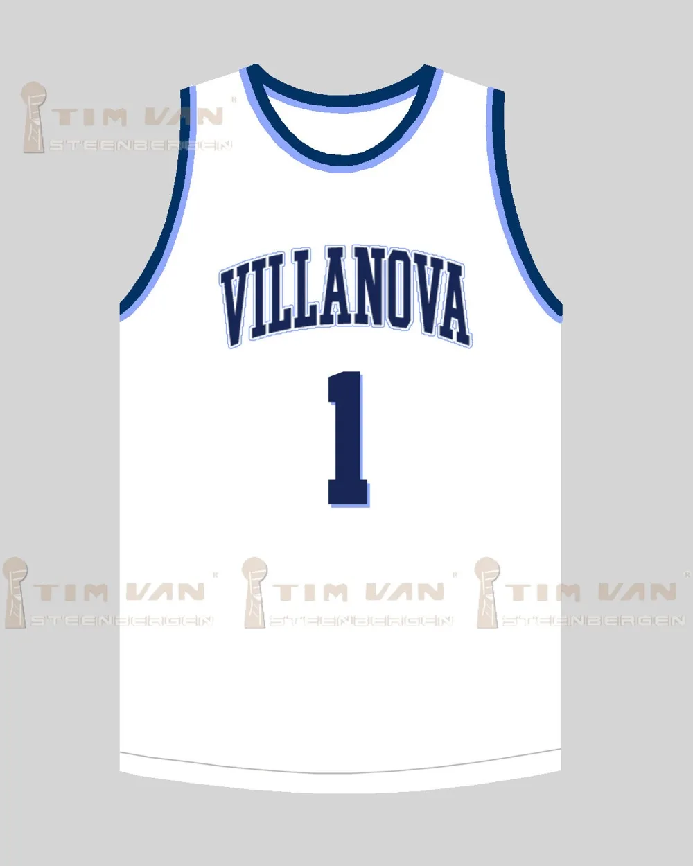 TIM VAN STEENBERGEB Jalen Brunson #1 Villanova Basketball Jersey