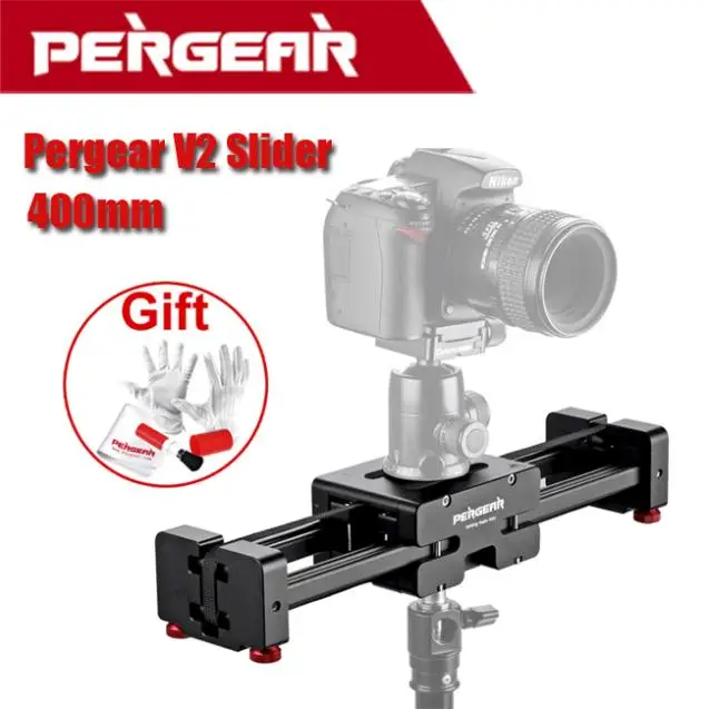

Pergear Adjustable Camera Video Slider V2 Short 400mm For SLR DSLR DV Camera Up to 8kg Dolly Stablizer P0010554