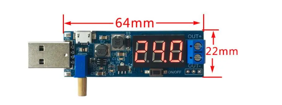 DC-DC USB Desktop Power Module Adjustable Buck-boost Power Regulator Module 5V to 3.3V 9V 12V 24V  (6)