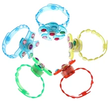 Детский светящийся браслет на запястье, ручной вращающийся мягкий флеш-гироскоп, браслет, Светодиодный лампочки с изображением героев мультфильмов светится в темноте, игрушки для детей