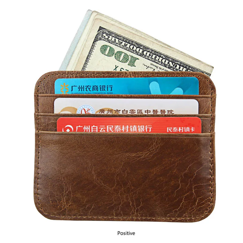 

Manywe Rfid Blocking Genuine Leather Small Bank ID Business Credit Men Card Holder 10PCS/LOT