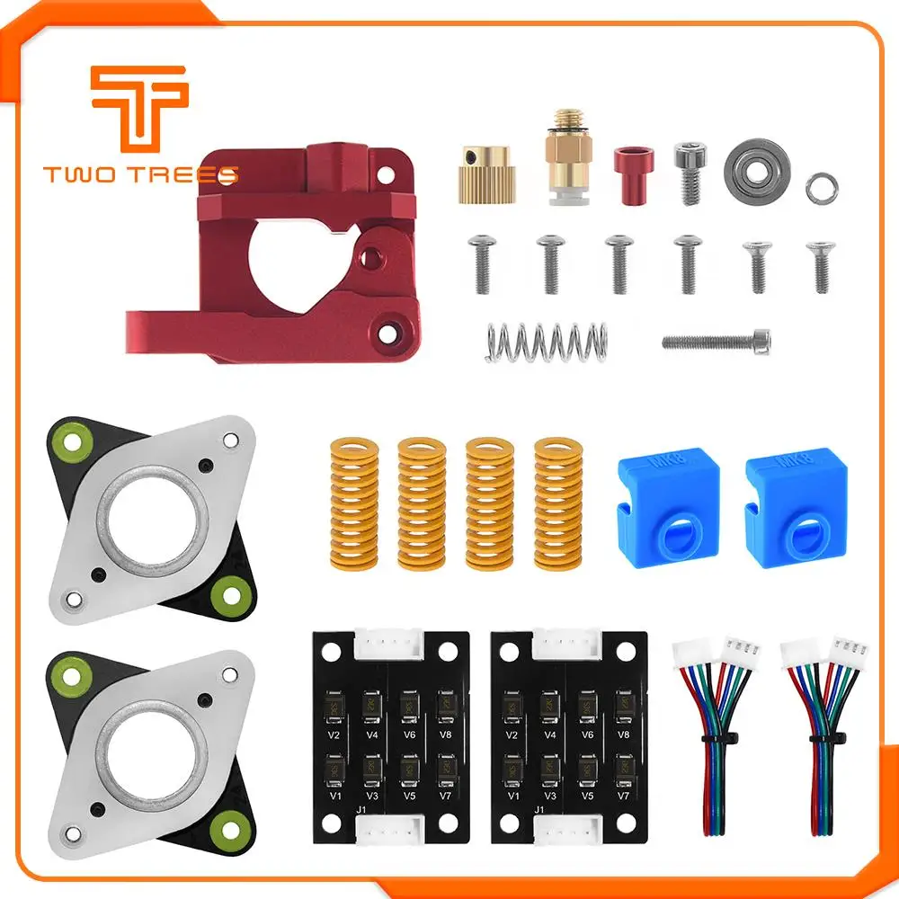 

TWO TREES 3D Printer MK8 Extruder Upgrade Kit Spring Extruder Sock Tube Stepper Dampers Smoother for Ender 3 CR10 CR-10S Printer