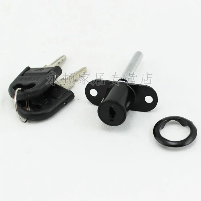 Wholesaler 16mm Brand New Black Zinc Alloy Desk Lock with 2pcs keys