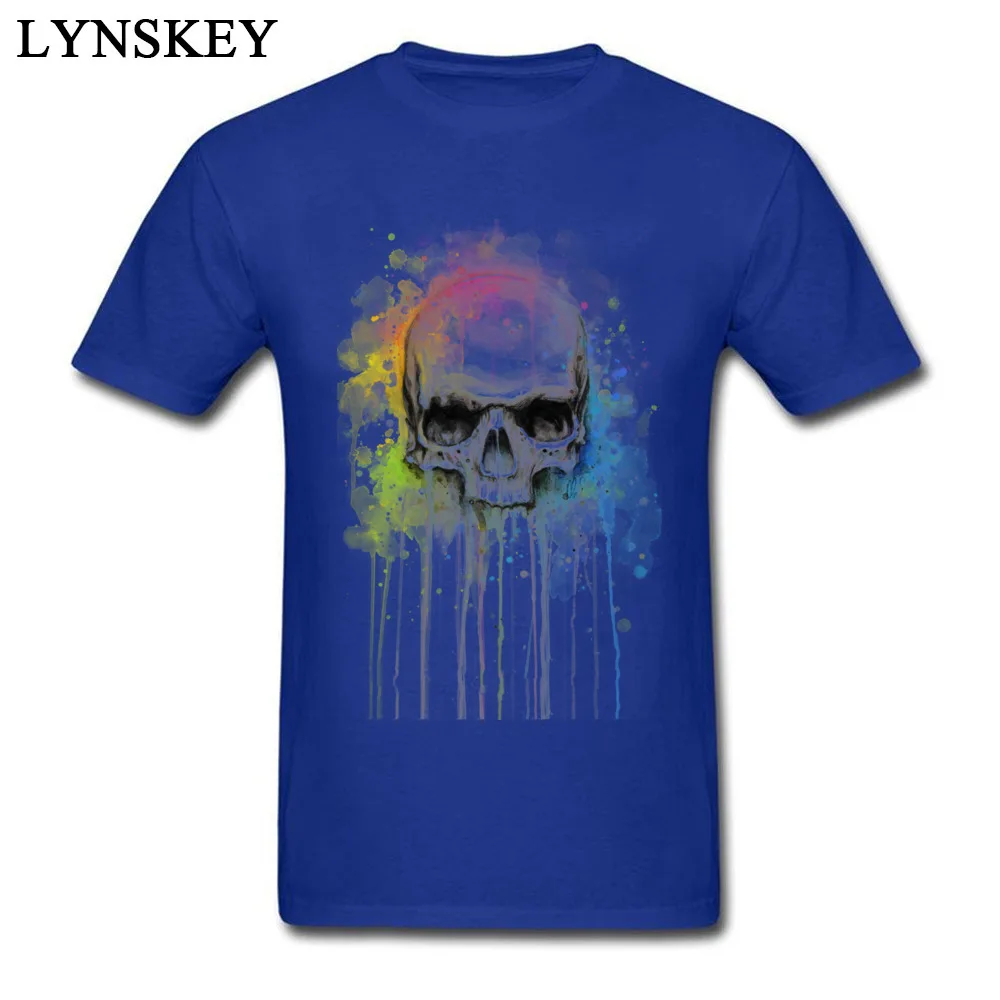 Rainbow Skull Watercolor_blue