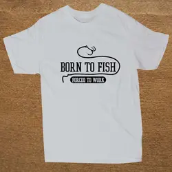 Born to Fish Lover Рыбак День отца на заказ забавная Футболка Мужская хлопковая футболка с коротким рукавом футболки