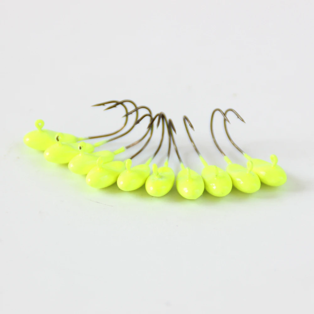12pcs Mini Jig Heads Fishing Lure Small Jig Head Fish Barbed Hooks 1.1g For Soft Bait Carp Fishing Grub Fishing GreenRedBlack  (15)