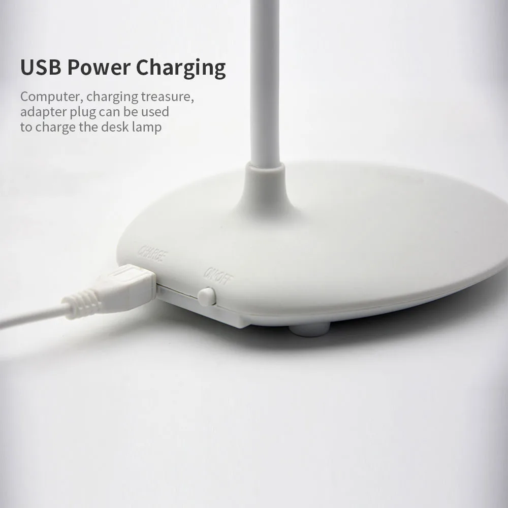 CLAITE USB Перезаряжаемые светодиодный настольная лампа регулируемый чтение свет для сенсорный выключатель, настольная лампа 5 V 3 W